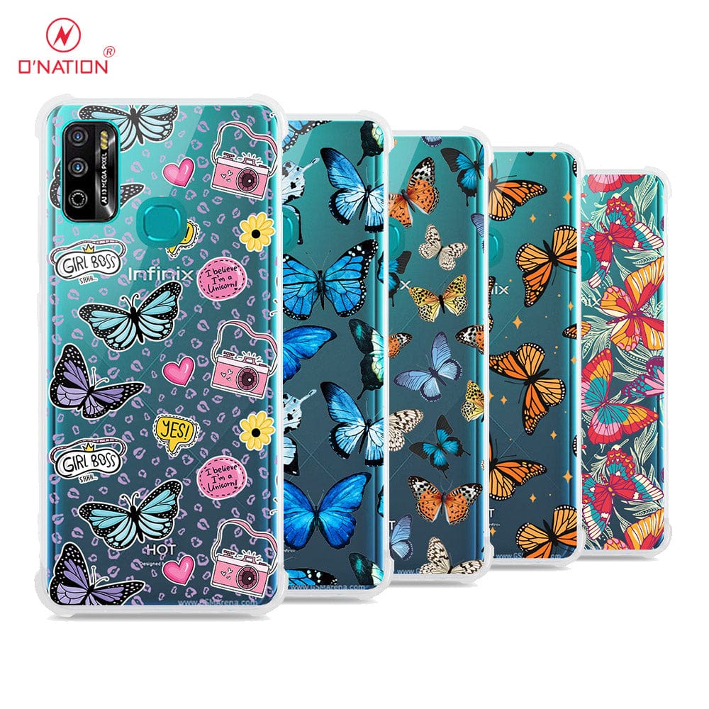 Infinix Hot 9 Play Cover - O'Nation Butterfly Dreams Series - 9 Designs - Clear Phone Case - Soft Silicon Borders