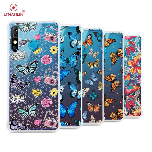 Infinix Hot 8 Cover - O'Nation Butterfly Dreams Series - 9 Designs - Clear Phone Case - Soft Silicon Borders