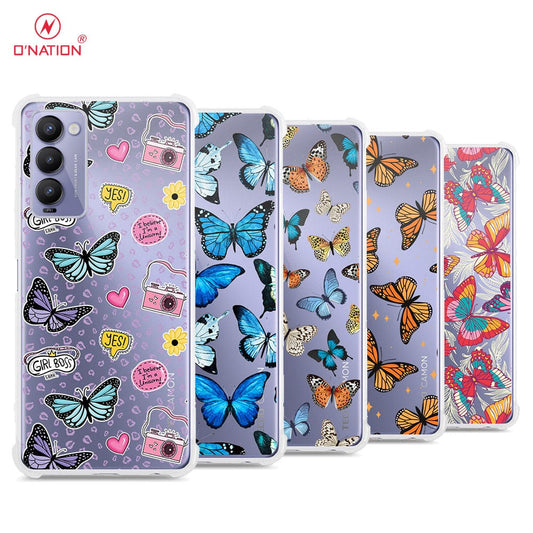 Tecno Camon 18P Cover - O'Nation Butterfly Dreams Series - 9 Designs - Clear Phone Case - Soft Silicon Borders