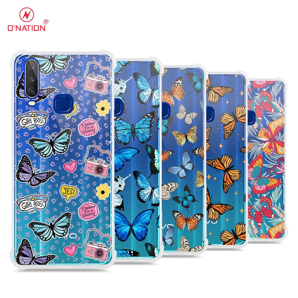 Vivo Y17 Cover - O'Nation Butterfly Dreams Series - 9 Designs - Clear Phone Case - Soft Silicon Borders