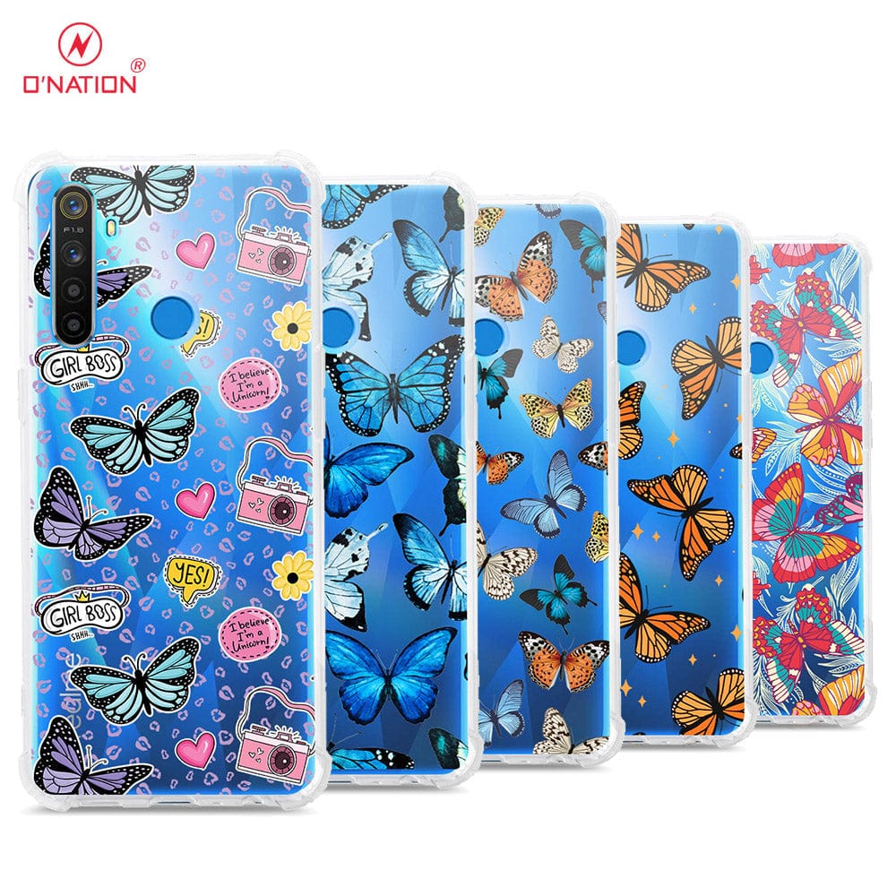 Realme 5i Cover - O'Nation Butterfly Dreams Series - 9 Designs - Clear Phone Case - Soft Silicon Borders