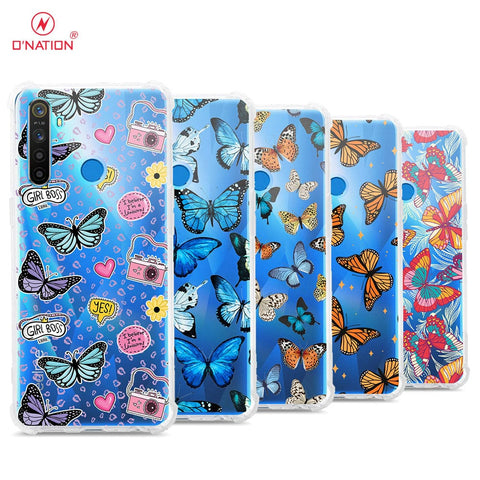 Realme 5s Cover - O'Nation Butterfly Dreams Series - 9 Designs - Clear Phone Case - Soft Silicon Borders