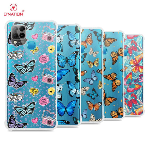 Infinix Hot 10T Cover - O'Nation Butterfly Dreams Series - 9 Designs - Clear Phone Case - Soft Silicon Borders