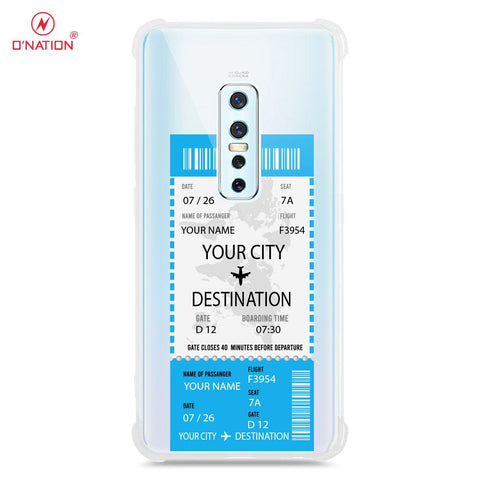 Vivo V17 Pro Cover - Personalised Boarding Pass Ticket Series - 5 Designs - Clear Phone Case - Soft Silicon Borders