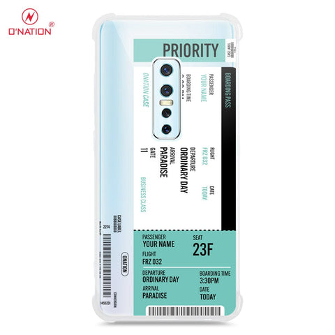 Vivo V17 Pro Cover - Personalised Boarding Pass Ticket Series - 5 Designs - Clear Phone Case - Soft Silicon Borders