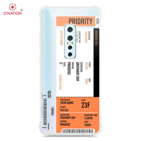 Vivo V17 Pro Cover - Personalised Boarding Pass Ticket Series - 5 Designs - Clear Phone Case - Soft Silicon Borders