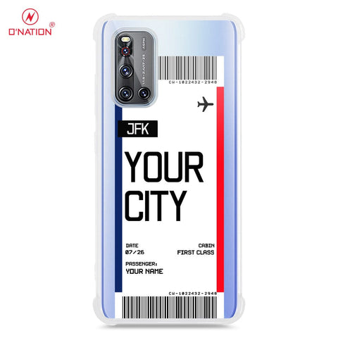 Vivo V19 Cover - Personalised Boarding Pass Ticket Series - 5 Designs - Clear Phone Case - Soft Silicon Borders U14