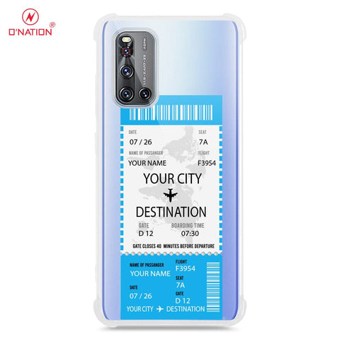 Vivo V19 Cover - Personalised Boarding Pass Ticket Series - 5 Designs - Clear Phone Case - Soft Silicon Borders U14