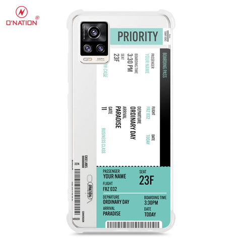 Vivo V20 Cover - Personalised Boarding Pass Ticket Series - 5 Designs - Clear Phone Case - Soft Silicon Borders