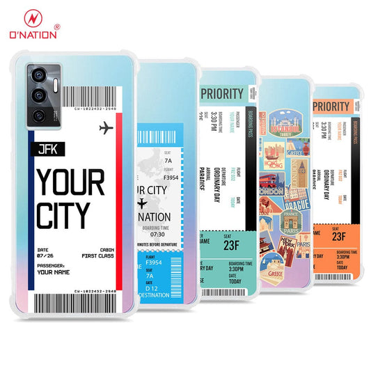 Vivo S10e Cover - Personalised Boarding Pass Ticket Series - 5 Designs - Clear Phone Case - Soft Silicon Borders