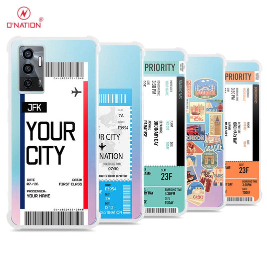 Vivo V23e Cover - Personalised Boarding Pass Ticket Series - 5 Designs - Clear Phone Case - Soft Silicon Borders u2