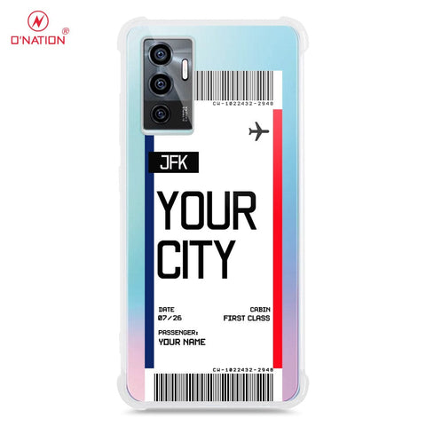 Vivo V23e Cover - Personalised Boarding Pass Ticket Series - 5 Designs - Clear Phone Case - Soft Silicon Borders u2