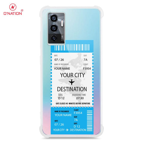 Vivo V23e Cover - Personalised Boarding Pass Ticket Series - 5 Designs - Clear Phone Case - Soft Silicon Borders u2