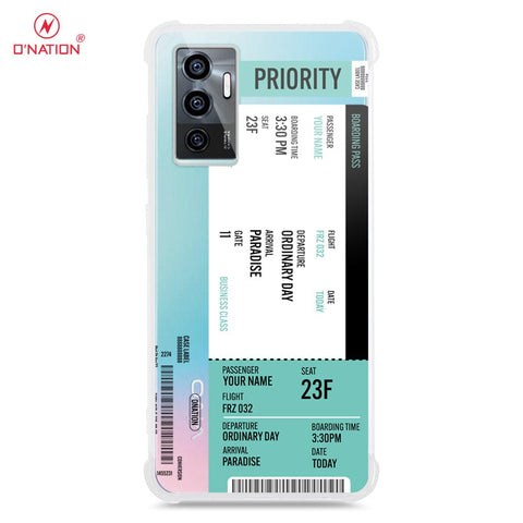 Vivo V23e Cover - Personalised Boarding Pass Ticket Series - 5 Designs - Clear Phone Case - Soft Silicon Borders u2
