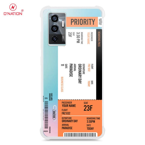 Vivo V23e Cover - Personalised Boarding Pass Ticket Series - 5 Designs - Clear Phone Case - Soft Silicon Borders u2