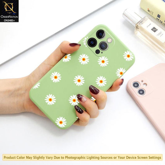 iPhone 12 Pro Max Cover - ONation Daisy Series - HQ Liquid Silicone Elegant Colors Camera Protection Soft Case