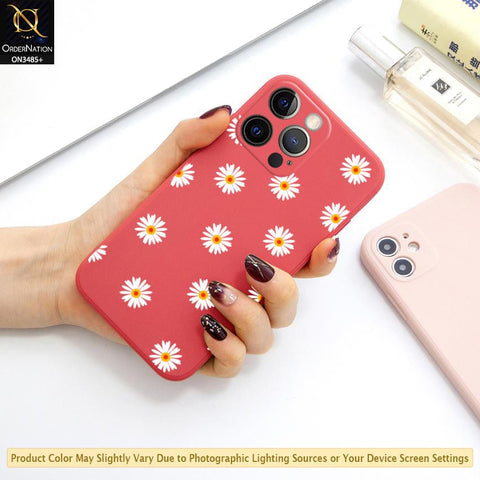 iPhone 13 Pro Cover - ONation Daisy Series - HQ Liquid Silicone Elegant Colors Camera Protection Soft Case