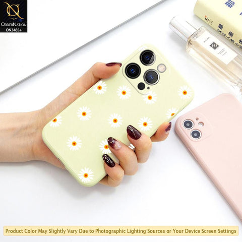 iPhone 13 Pro Max Cover - ONation Daisy Series - HQ Liquid Silicone Elegant Colors Camera Protection Soft Case