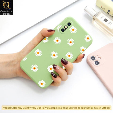 iPhone XS / X Cover - ONation Daisy Series - HQ Liquid Silicone Elegant Colors Camera Protection Soft Case