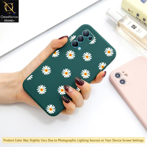 Oppo Find X3 Lite Cover - ONation Daisy Series - HQ Liquid Silicone Elegant Colors Camera Protection Soft Case