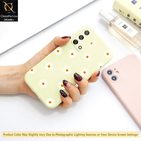 Oppo Reno 6 Lite Cover - ONation Daisy Series - HQ Liquid Silicone Elegant Colors Camera Protection Soft Case
