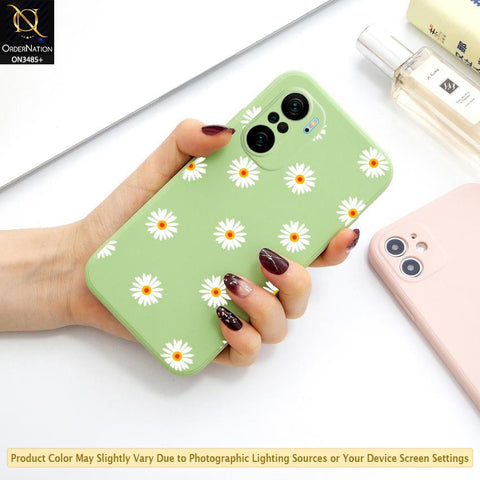 Xiaomi Poco F3 Cover - ONation Daisy Series - HQ Liquid Silicone Elegant Colors Camera Protection Soft Case