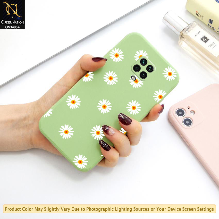 Xiaomi Redmi Note 9S Cover - Light Green - ONation Daisy Series - HQ Liquid Silicone Elegant Colors Camera Protection Soft Case ( Fast Delivery )