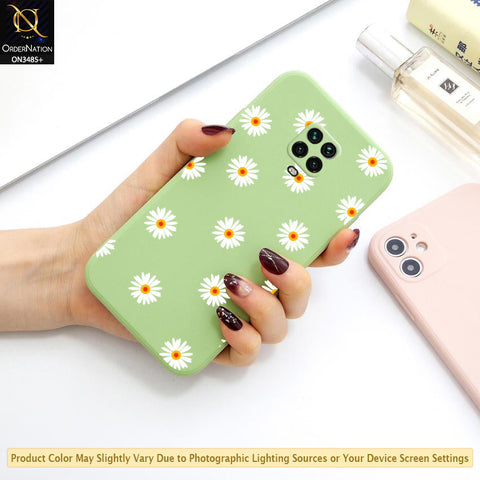 Xiaomi Redmi Note 9S Cover - Light Green - ONation Daisy Series - HQ Liquid Silicone Elegant Colors Camera Protection Soft Case ( Fast Delivery )