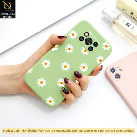 Xiaomi Poco X3 Pro Cover - ONation Daisy Series - HQ Liquid Silicone Elegant Colors Camera Protection Soft Case