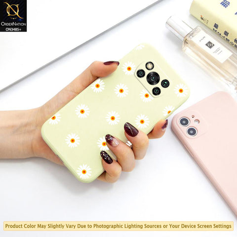 Xiaomi Poco X3 Pro Cover - ONation Daisy Series - HQ Liquid Silicone Elegant Colors Camera Protection Soft Case