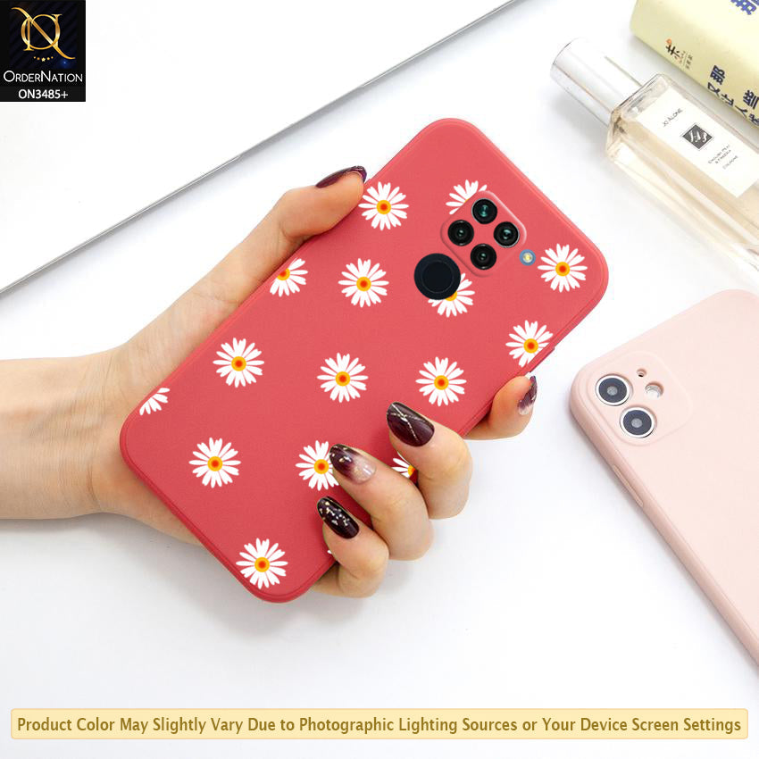 Xiaomi Redmi 10X 4G Cover - Red - ONation Daisy Series - HQ Liquid Silicone Elegant Colors Camera Protection Soft Case ( Fast Delivery )