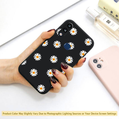 Samsung Galaxy A10s Cover - ONation Daisy Series - HQ Liquid Silicone Elegant Colors Camera Protection Soft Case