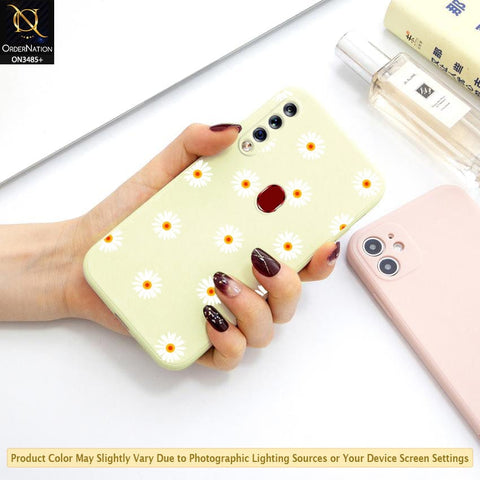 Samsung Galaxy A20s Cover - ONation Daisy Series - HQ Liquid Silicone Elegant Colors Camera Protection Soft Case