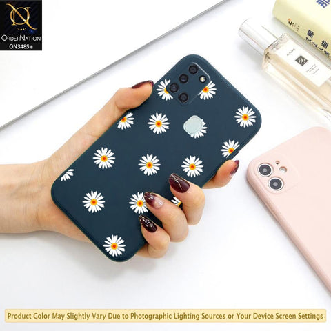 Samsung Galaxy A21s Cover - ONation Daisy Series - HQ Liquid Silicone Elegant Colors Camera Protection Soft Case