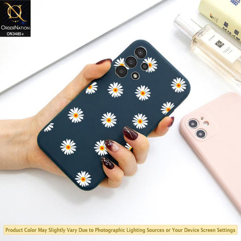 Samsung Galaxy A32 Cover - ONation Daisy Series - HQ Liquid Silicone Elegant Colors Camera Protection Soft Case