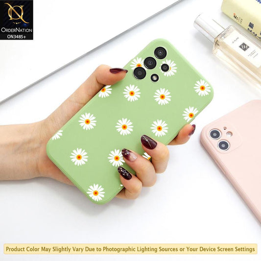Samsung Galaxy A32 Cover - Light Green - ONation Daisy Series - HQ Liquid Silicone Elegant Colors Camera Protection Soft Case ( Fast Delivery )