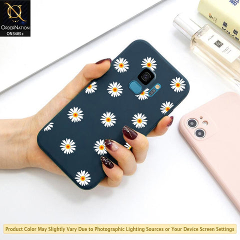 Samsung Galaxy S9 Cover - ONation Daisy Series - HQ Liquid Silicone Elegant Colors Camera Protection Soft Case