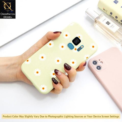 Samsung Galaxy S9 Cover - ONation Daisy Series - HQ Liquid Silicone Elegant Colors Camera Protection Soft Case