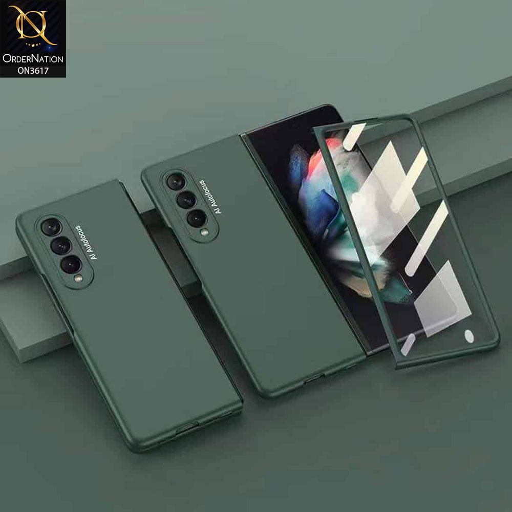 Samsung Galaxy Z Fold 4 5G Cover - Green - 360 Full Screen Protection Tempered Glass Hard Case PC Matte Cover