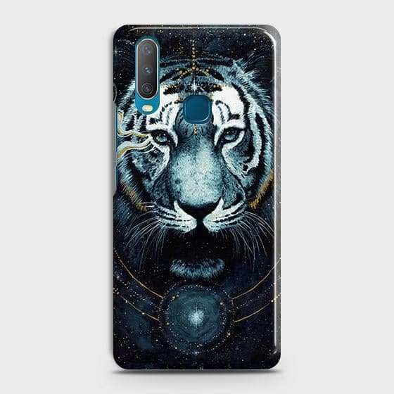 vivo Y15 Cover - Vintage Galaxy Tiger Printed Hard Case with Life Time Colors Guarantee(2)(1b27)