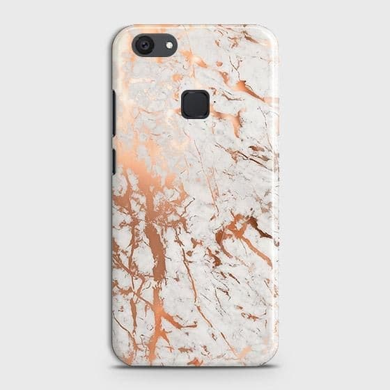 vivo Y81 Cover - In Chic Rose Gold Chrome Style Printed Hard Case with Life Time Colors Guarantee