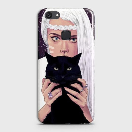 vivo Y81 Cover - Trendy Wild Black Cat Printed Hard Case with Life Time Colors Guarantee
