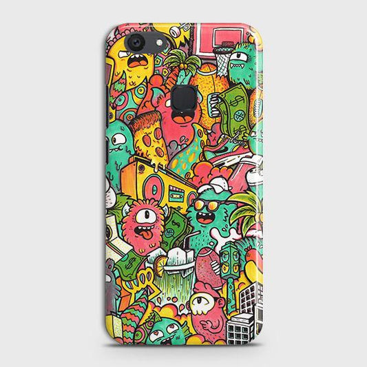 vivo Y81 Cover - Matte Finish - Candy Colors Trendy Sticker Collage Printed Hard Case with Life Time Colors Guarantee