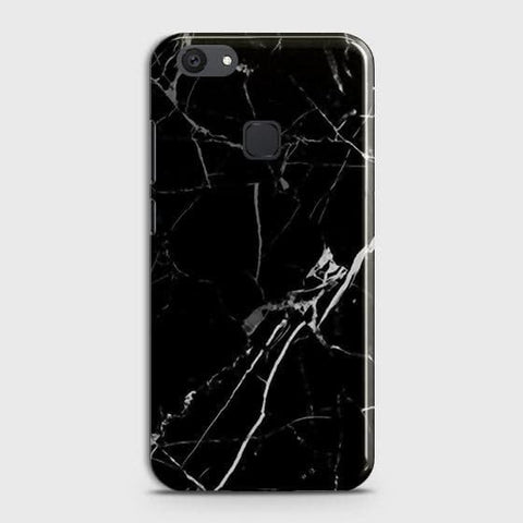 vivo Y81 Cover - Black Modern Classic Marble Printed Hard Case with Life Time Colors Guarantee
