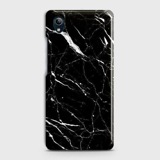 Vivo Y91C Cover - Trendy Black Marble Printed Hard Case with Life Time Colors Guarantee