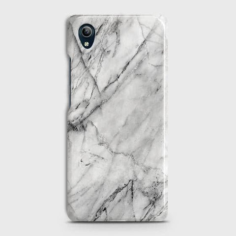 vivo Y91C Cover - Matte Finish - Trendy White Floor Marble Printed Hard Case with Life Time Colors Guarantee - D2