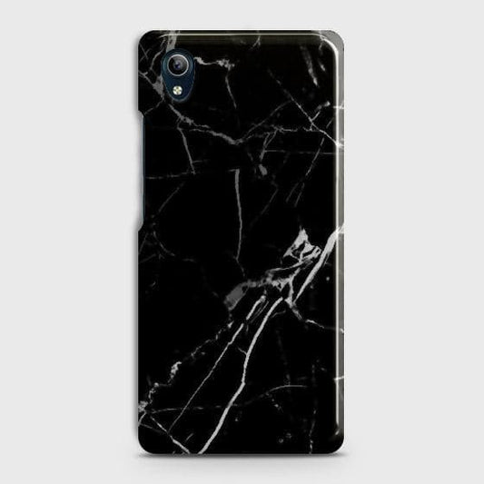 vivo Y91C Cover - Black Modern Classic Marble Printed Hard Case with Life Time Colors Guarantee
