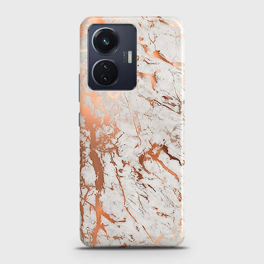 Vivo T1 44W Cover - In Chic Rose Gold Chrome Style Printed Hard Case with Life Time Colors Guarantee