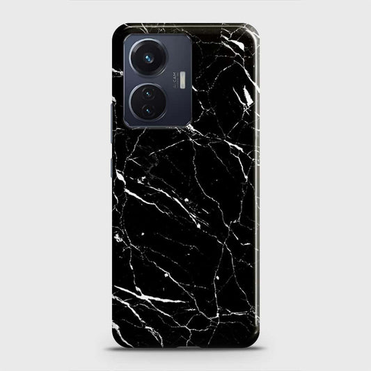 Vivo T1 44W Cover - Trendy Black Marble Printed Hard Case with Life Time Colors Guarantee