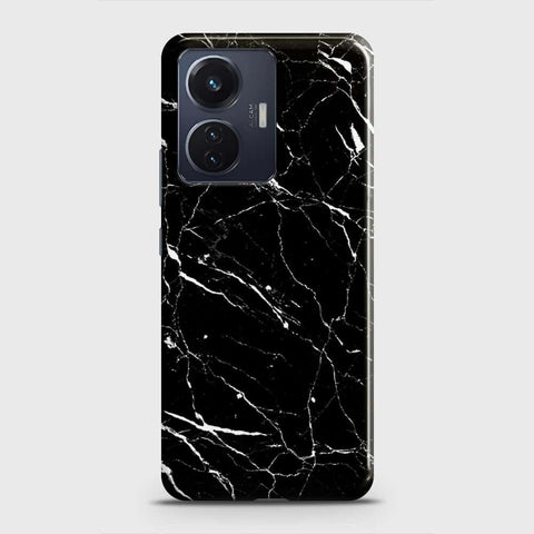 Vivo Y55 4G Cover - Trendy Black Marble Printed Hard Case with Life Time Colors Guarantee